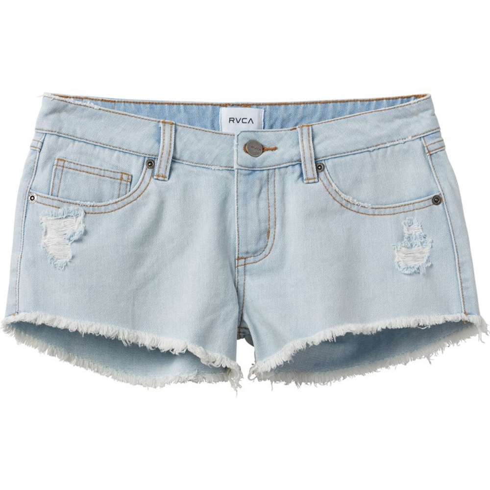 NWT RVCA Light Wash Denim Cut Off Bootie Shorts